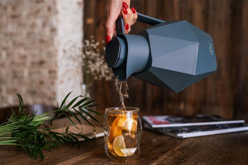 Vialli Design - Termos z wkładem szklanym 1L GEO grafitowy