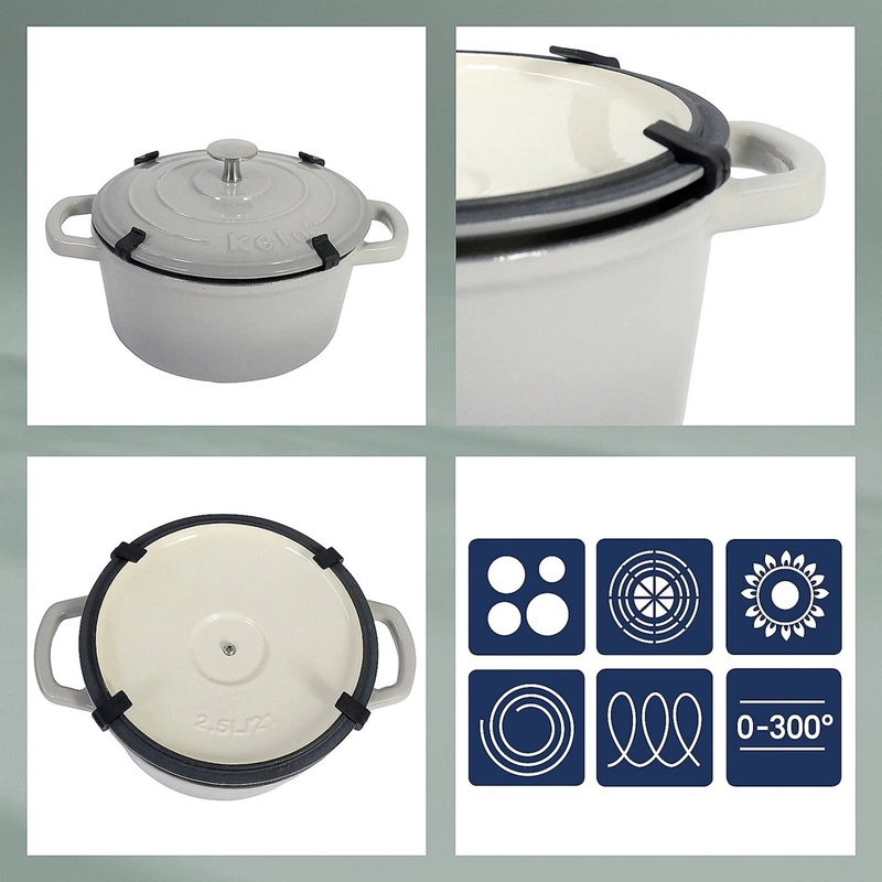 Kela - Brytfanka żeliwna emal.owal 6,5l czarna Calid