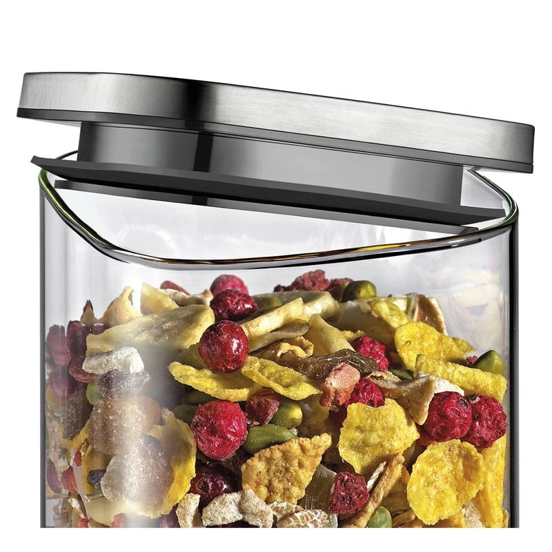 Cilio - pojemnik kuchenny, szkło borokrzemowe/stal nierdzewna, 10 x 10 x 19 cm, 1,35 l Cubo