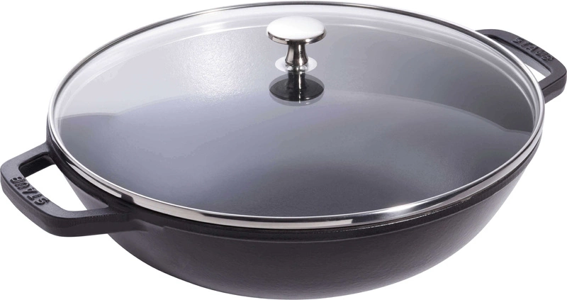 Staub - żeliwny wok czarny 30 cm