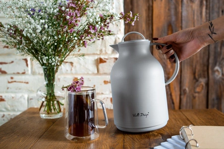 Vialli Design - Termos z wkładem szklanym 1L AMO szary