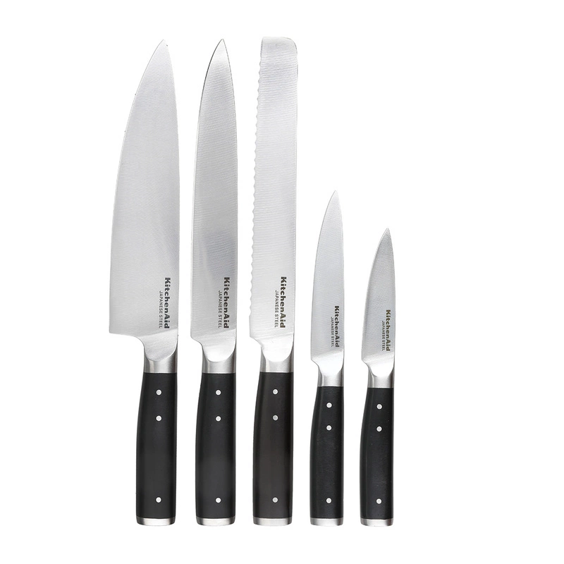 KitchenAid Culinary Tools - blok z 5 nożami, nożyczkami i ostrzałką