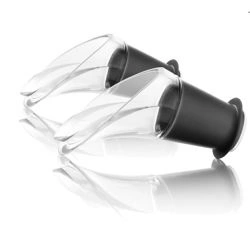 VACU VIN - Nalewak do wina kryształ czarny (zestaw 2 szt)przezroczysty, czarny