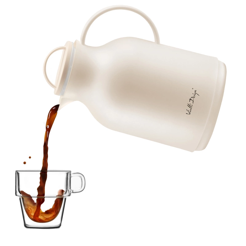 Vialli Design - Termos z wkładem szklanym 1L AMO kremowy