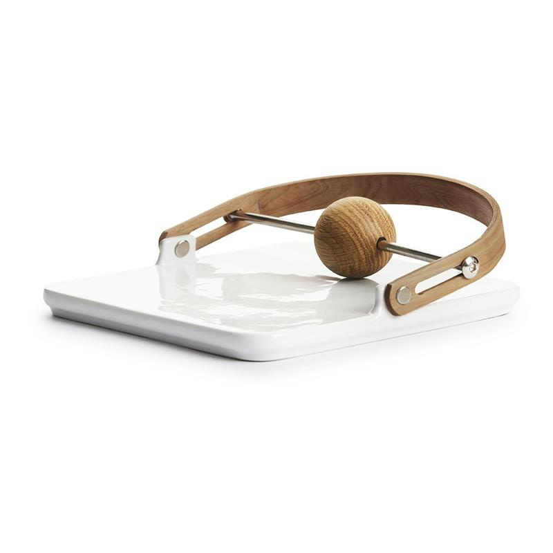 Sagaform - serwetnik, ceramika/drewno dębowe, 19 x 19 x 11,5 cm Nature