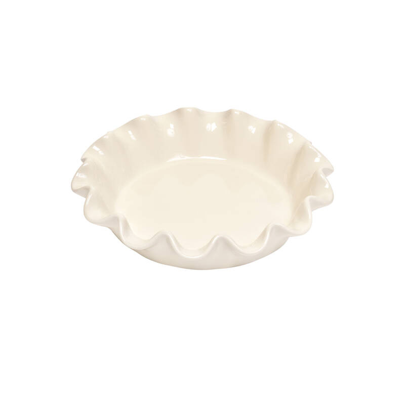 Emile Henry - Naczynie do pieczenie z falbaną - 27cm - kremowy