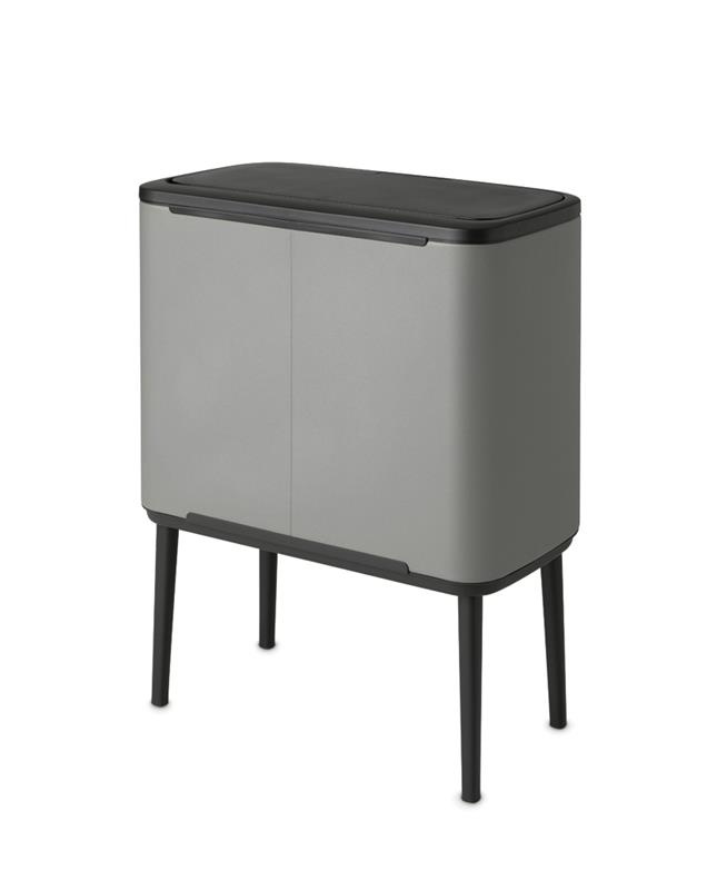 Brabantia - Kosz na śmieci Touch Bin Bo 11+23l szary Mineral Concrete