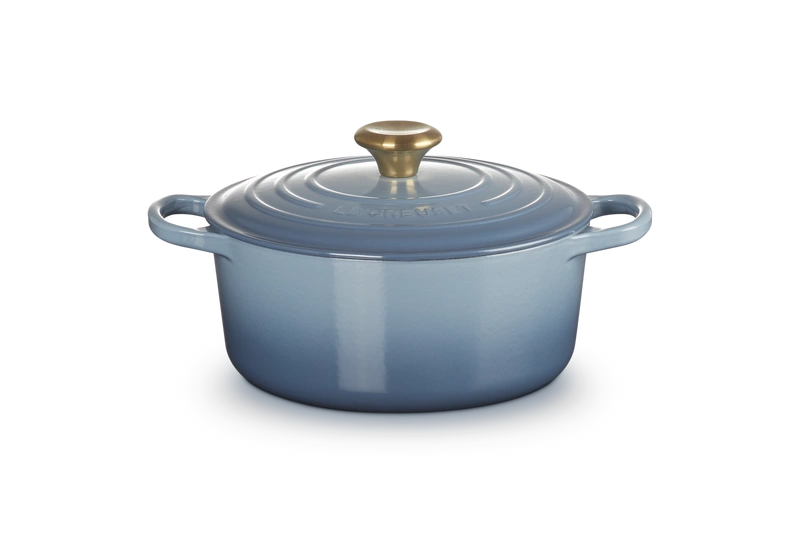 Le Creuset brytfanna żeliwna emaliowana Signature okrągła 24 cm 4.2l chambray
