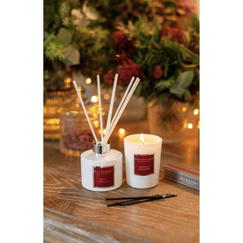 Max Benjamin - Zestaw prezentowy Cloves & Cinnamon- dyfuzor zapachowy, świec Classic