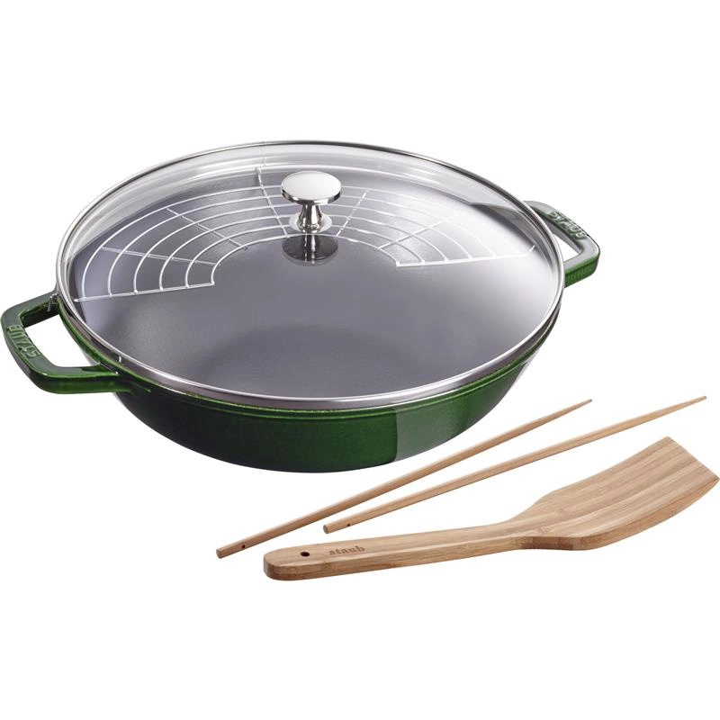 Staub - żeliwny wok zielony 30 cm