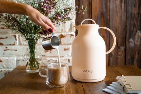 Vialli Design - Termos z wkładem szklanym 1L AMO kremowy