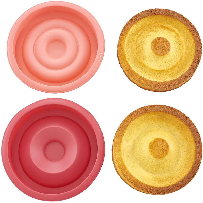 Lurch - forma na tort z sercem, 2 el., silikon, śred. 21 cm FlexiForm