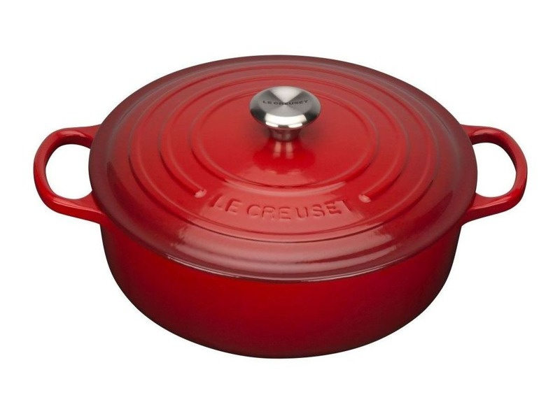 Le Creuset - brytfanna żeliwna emaliowana Signature gourmet 30 cm 6,2 l wiśniowa