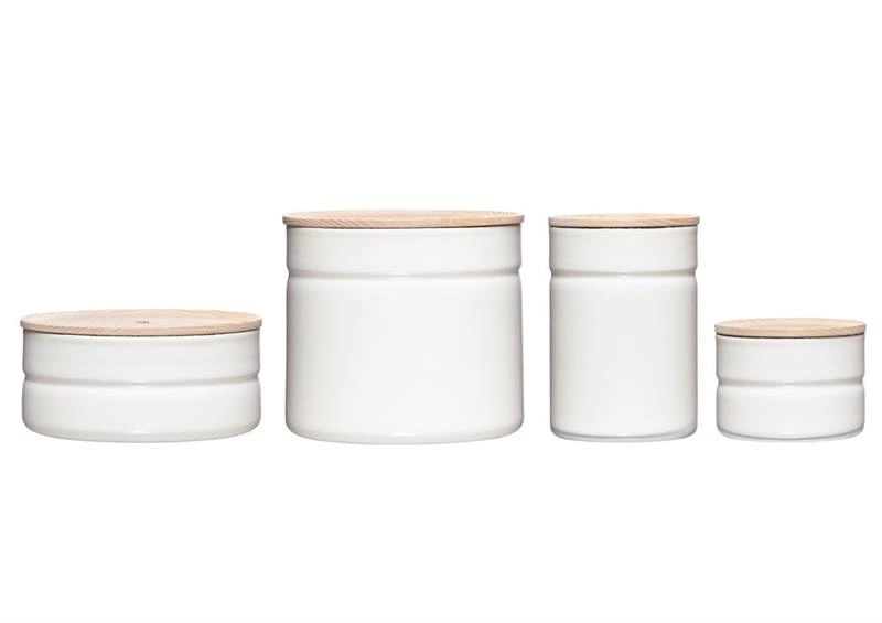 Riess - Pojemnik kuchenny z drewnianą pokrywą 0,2l Pure White