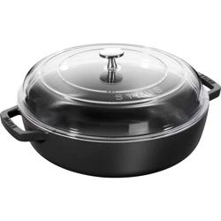 Staub - patelnia żeliwna z pokrywką 24 cm, czarny