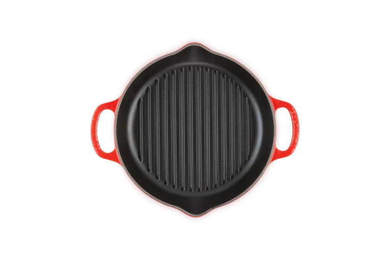 Le Creuset - patelnia żeliwna grillowa 25 cm Wiśniowa