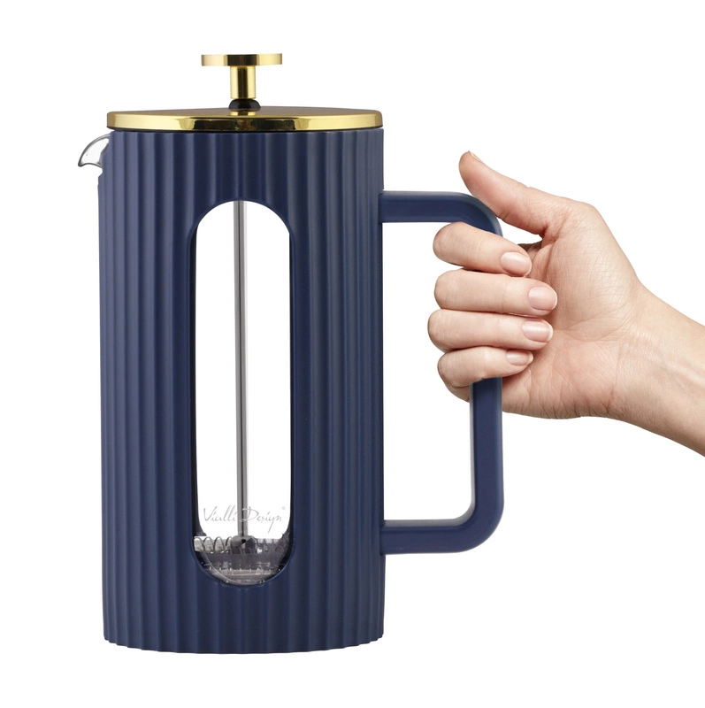 Vialli Design - Zaparzacz do kawy i herbaty 1000 ml Livio indigo