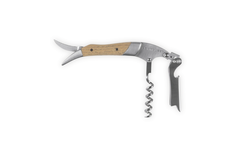 Le Creuset - Korkociąg Premium z dębowym uchwytem