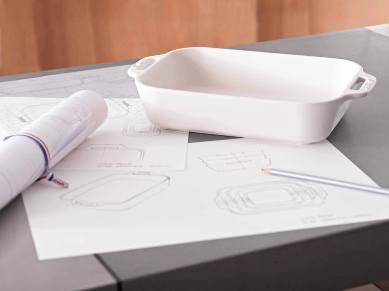 Staub - prostokątny półmisek ceramiczny 1.1 l, biały