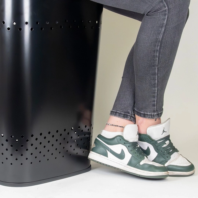 Kela - Kosz na pranie z siedziskiem 60l.czarnyMalaga