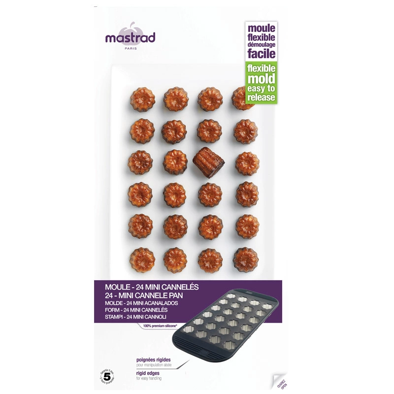 Mastrad - SILIKONOWA FORMA DO MINI CANELE (NA 24 CIASTECZKA)grafitowy