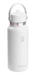 Hydro Flask - Butelka 32oz Wide Flex Straw Cap White