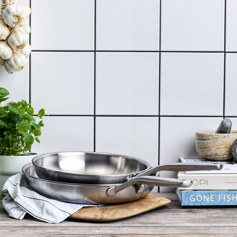 KitchenAid - Patelnie 3-warstwowe stalowe zestaw 24+28 cm