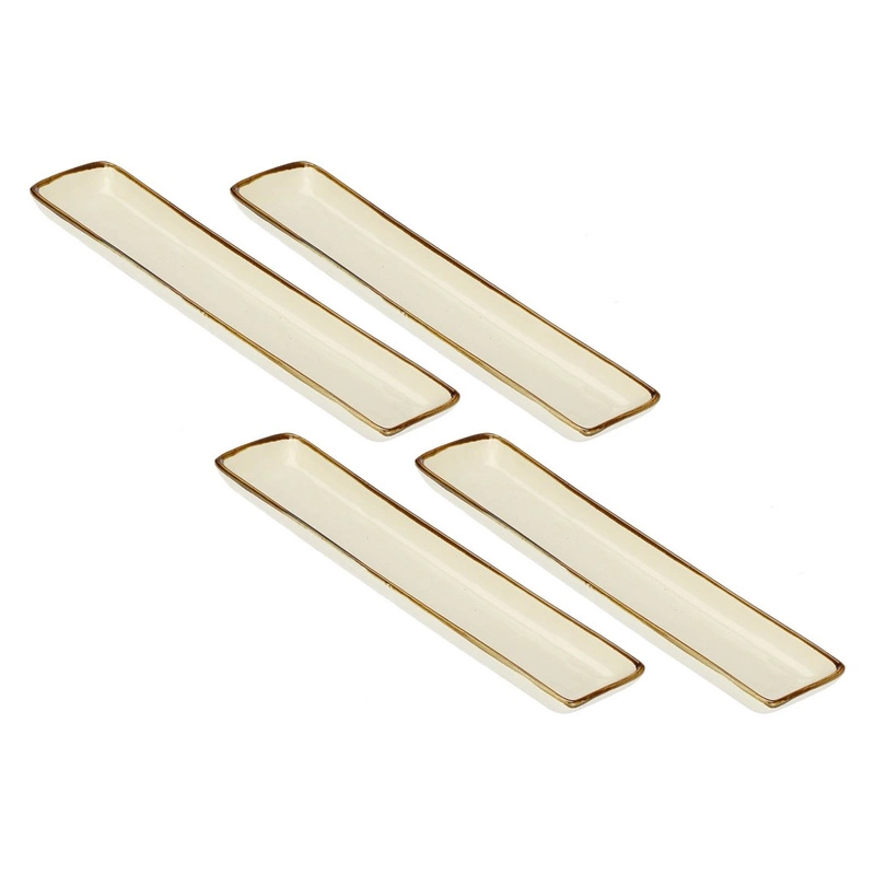 Rose&Tulipani - zestaw 4 tac prostokątnych 32x8 cm Concerto Avorio