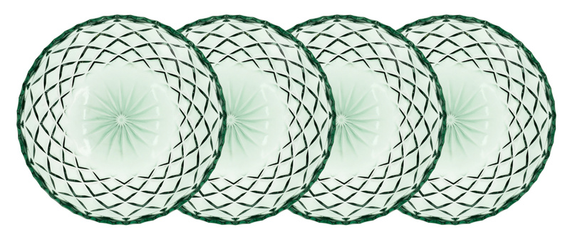 Lyngby Glas - Talerze Sorrento 16 cm 4 sztuki zielone