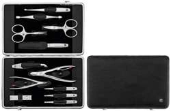 Zwilling - Zestaw do manicure Twinox – czarne, skórzane etui, 12 elementów - Czarny
