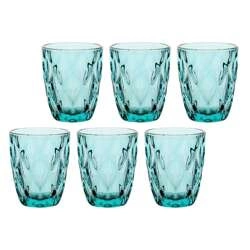 Rose&Tulipani - zestaw 6 szklanek 270 ml turkusowy Diamond