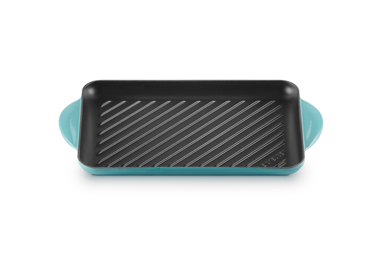 Le Creuset - patelnia żeliwna grillowa z dwoma uchwytami 32 cm Karaibska