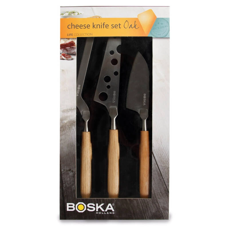 Boska - Zestaw 3 noży do sera, dąb