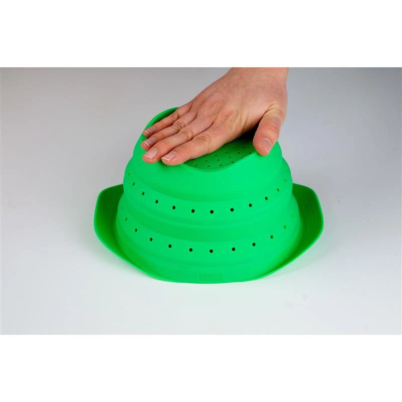 Lurch - cedzak składany, silikon, 19 x 22 x 3,5 cm, 2,0 l, zielony