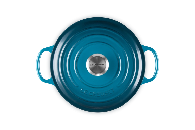 Le Creuset brytfanna żeliwna emaliowana Signature okrągła 24 cm 4,2 l deep teal