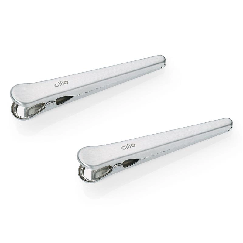 Cilio - klipsy do torebek, 2 szt., stal nierdzewna, 11,5 cm