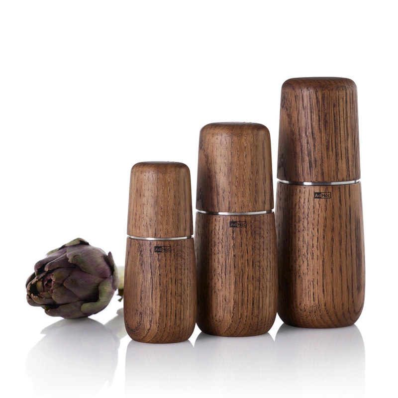 AdHoc - Młynek dębowy do soli lub pieprzu Yono XS - ciemny