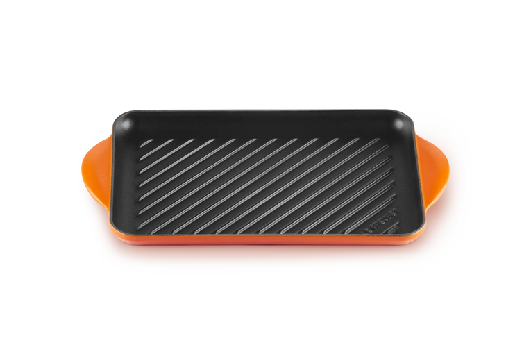 Le Creuset - patelnia żeliwna grillowa z dwoma uchwytami 32 cm Płomienna