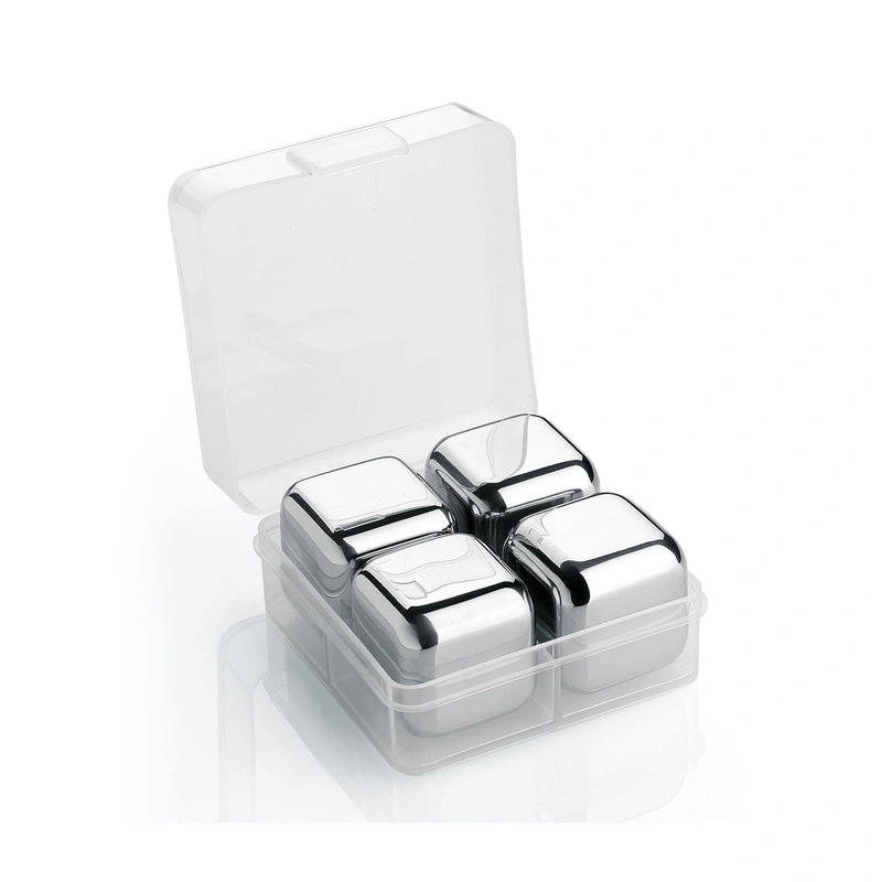 Cilio - stalowe kostki chłodzace w pudełku, 4 szt., 2,5 x 2,5 x 2,5 cm Cool