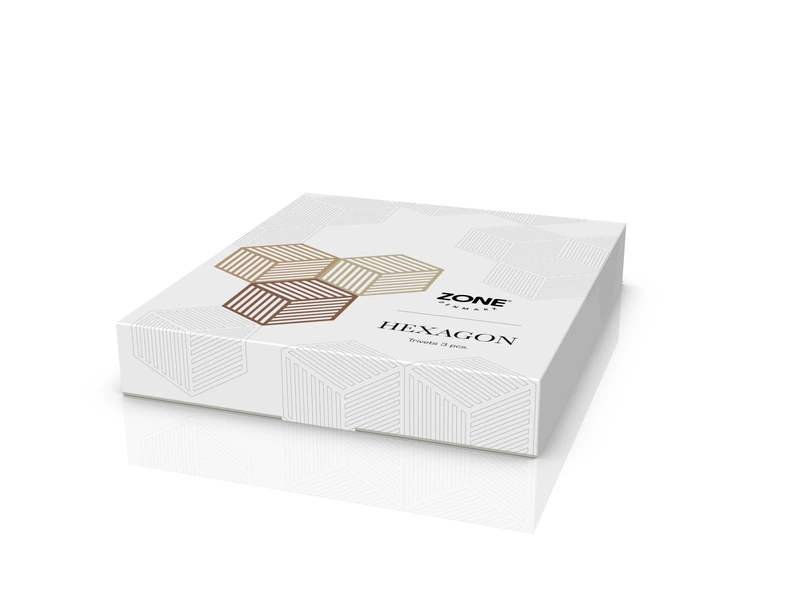 Zone Denmark - Podkładki pod naczynia 3 szt. Hexagon Khaki/Sand/Almond