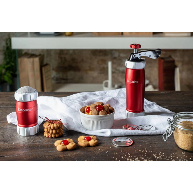 Marcato - Ręczna maszynka do robienia ciasteczek, czerwona