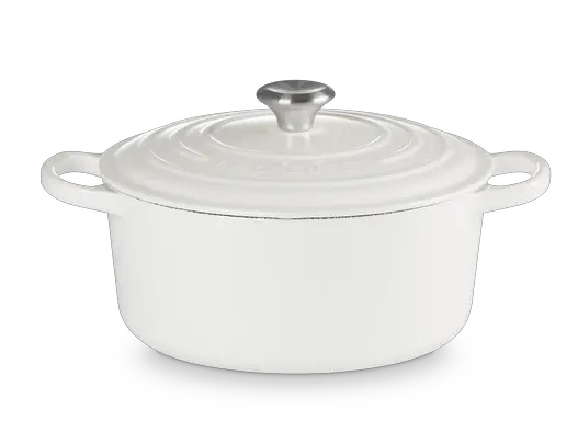 Le Creuset - brytfanna żeliwna emaliowana Signature okrągła 22 cm 3,3 l biały
