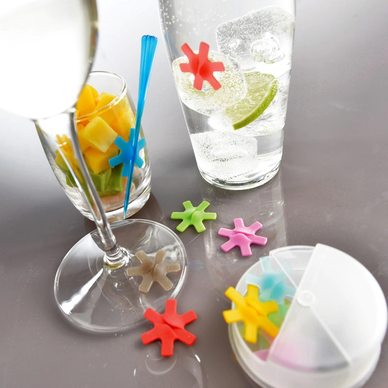 Mastrad - ZNACZNIKI SILIKONOWE DO SZKLANEK (12 SZTUK)kolorowe