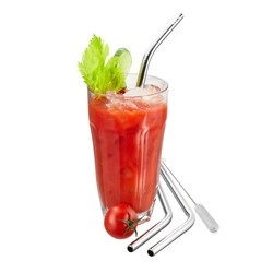 GEFU - zestaw 4 stalowych słomek 23 cm FUTURE