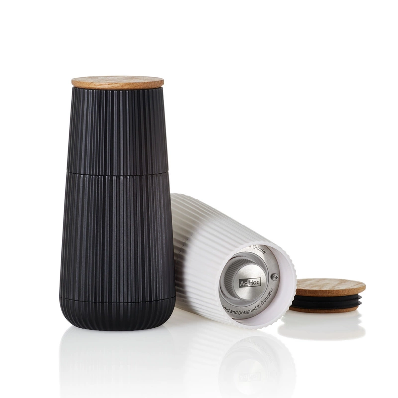 AdHoc - Zestaw młynków do pieprzu i soli Scape biały/czarny