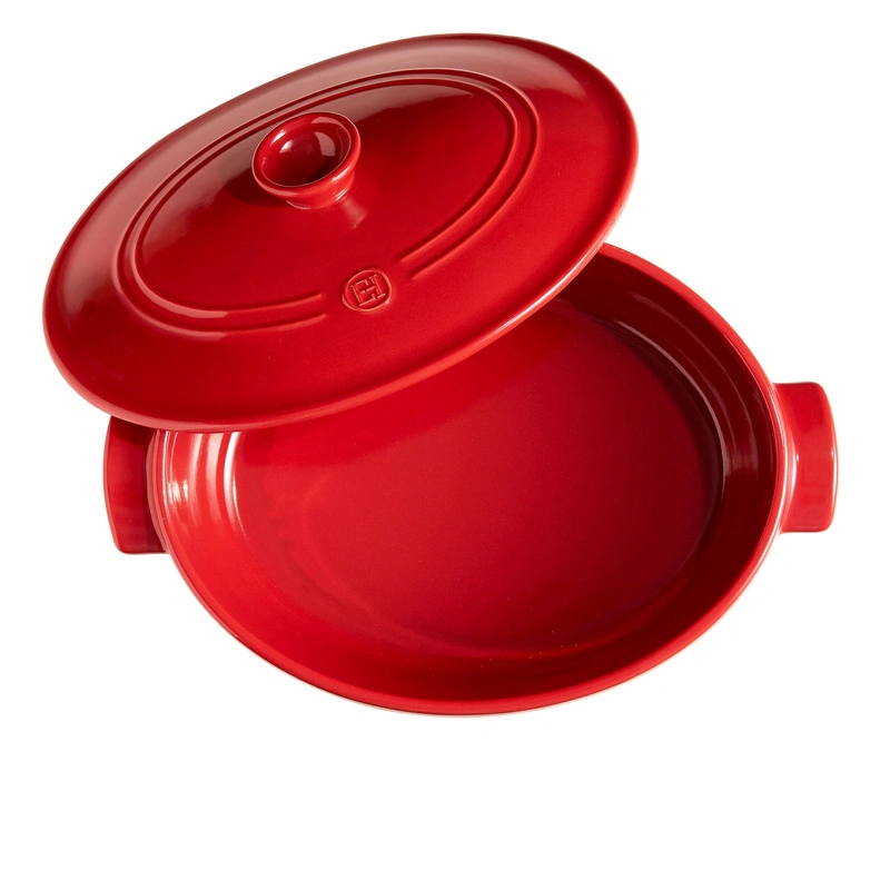 Emile Henry - Owalny garnek ceramiczny 6L - czerwony