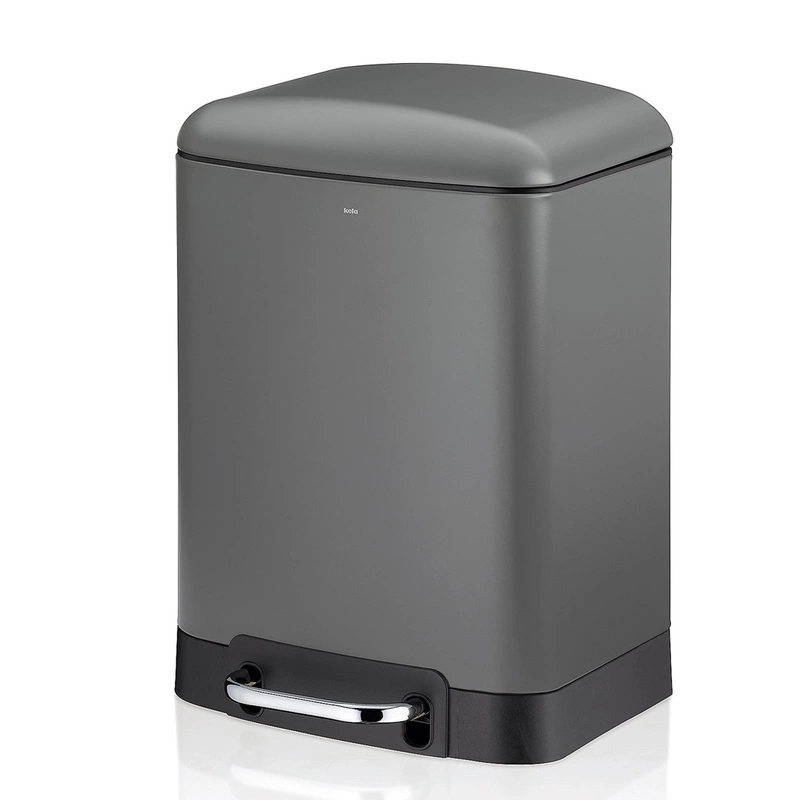 Kela - Kosz stalowy na śmieci 6 l szary Davino