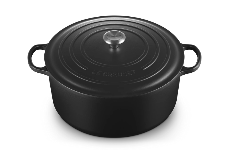 Le Creuset brytfanna żeliwna emaliowana Signature okrągła 34 cm 12 l czarna