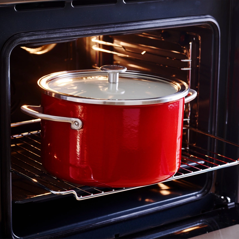 KitchenAid - Garnek emaliowany z pokrywką 6L czerwony