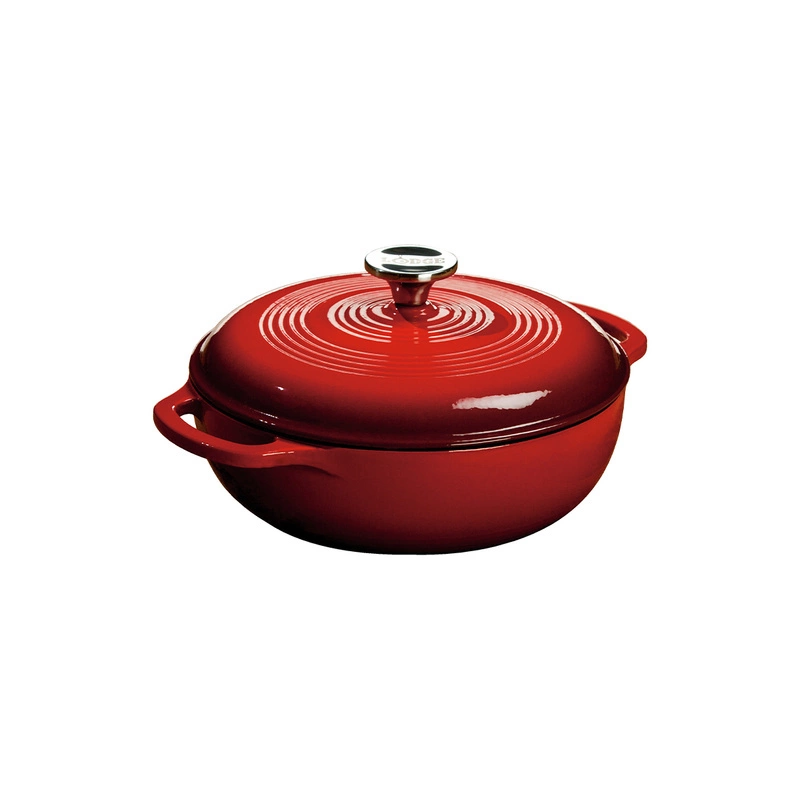 Lodge - Garnek żeliwny emaliowany - czerwony 2,8L